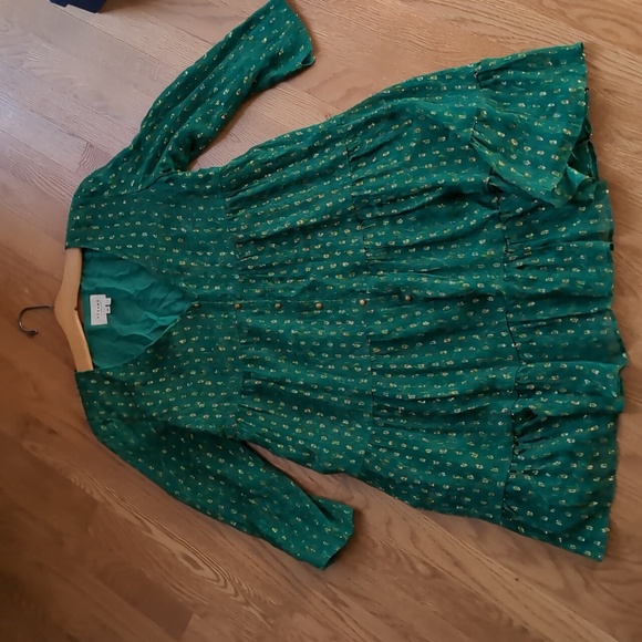 Sezane Green Silk Mini Dress, EU 38 - Picture 9 of 12